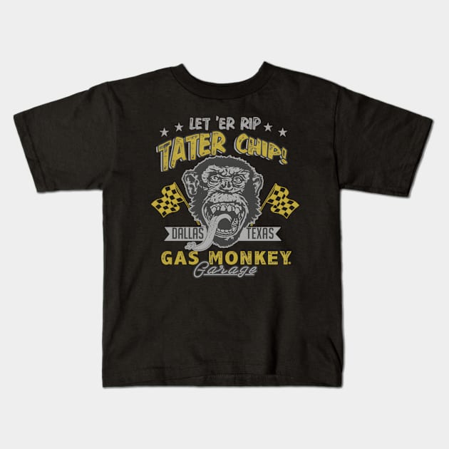 Gas Monkey Garage Let 'Er Rip Tater Chip Racer Kids T-Shirt by jasper-cambridge